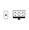 video call icon on phone and pc vector image