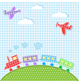 aircrafts and train vector image vector image