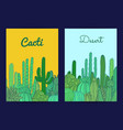 cacti plants card or flyer vector image vector image