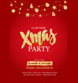 christmas party poster template golden ornaments vector image