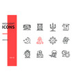 mystic concept - line design style icons set vector image