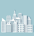 paper city skyline 3d urban origami cityscape vector image vector image