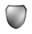 silver shield shape icon 3d gray emblem sign vector image vector image