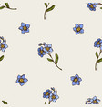 seamless pattern with hand drawn colored forget me vector image