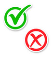 tick check and cross mark in circles vector image