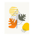 abstract shapes with autumn leaves vector image