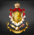medieval ruler coat of arms 3d realistic vector image vector image