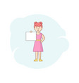 announcement and protest concept woman holding vector image