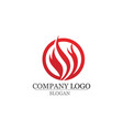 fire flame logo template icon oil gas and energy vector image vector image