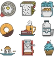 flat color icons for breakfast menu vector image