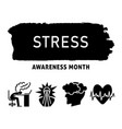 stress awareness month banner with text vector image
