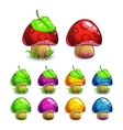 cute cartoon mushrooms set vector image