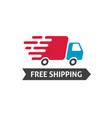 free shipping icon truck moving fast vector image