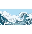 ocean big wave in japanese style vector image