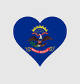 north dakota usa love heart state flag nd us icon vector image vector image