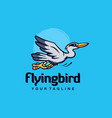 flying stork mascot character graphic logo design vector image