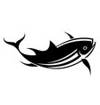 graphic black tuna on white background vector image