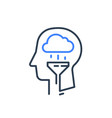human head and rainy cloud cognitive psychology vector image vector image