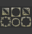 ornate frames set on transparent background vector image