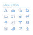 set color line icons logistics vector image