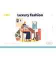 luxury fashion concept of landing page with woman vector image vector image