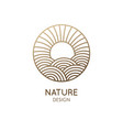 round logo sunny sea vector image