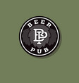 beer pub emblem hops and letters vector image vector image