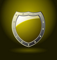 gold shield blank vector image vector image