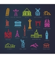 city flat neon icons vector image