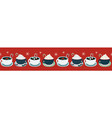 cozy winter cocoa cups seamless border pattern vector image vector image