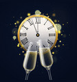 happy new year with champagne glasses clinking vector image vector image