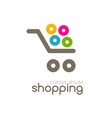 online shop mall market concept cart logo design vector image