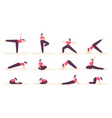 woman in yoga poses female cartoon character do vector image