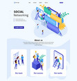 isometric website template landing page vector image