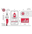 sky rocket launching trend concept vector image vector image