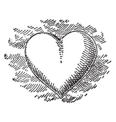 Graphic vintage heart Royalty Free Vector Image
