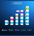 infographic arrow diagram graph chart on blue vector image vector image