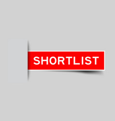 Inserted red color sticker label with word Vector Image