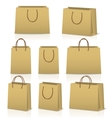 blank paper shopping bags set isolated on white vector image