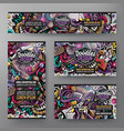 cartoon doodle set of music corporate vector image vector image