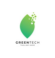 green leaf technology logo design template vector image