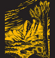 joshua tree in remote and rugged desert vector image vector image