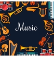 music poster wind and strings musical instruments vector image