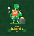 saint patricks day with treasure leprechaun vector image