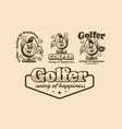 golfer swing of happiness mascot character vector image