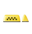realistic yellow taxi sign icon set closeup vector image