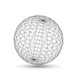 wireframe globe icon 3d version vector image vector image