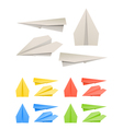 colorful paper models of planes vector image