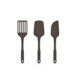 set of kitchen utensils in silhouette design icon vector image