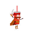 cartoon soda drink pirate character beverage cup vector image vector image